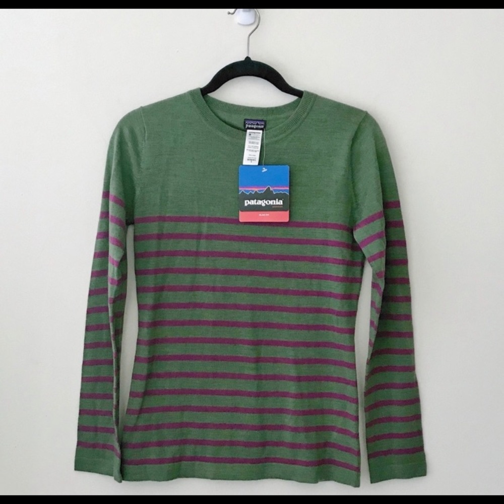 Patagonia Striped Merino Wool Crew Sweater